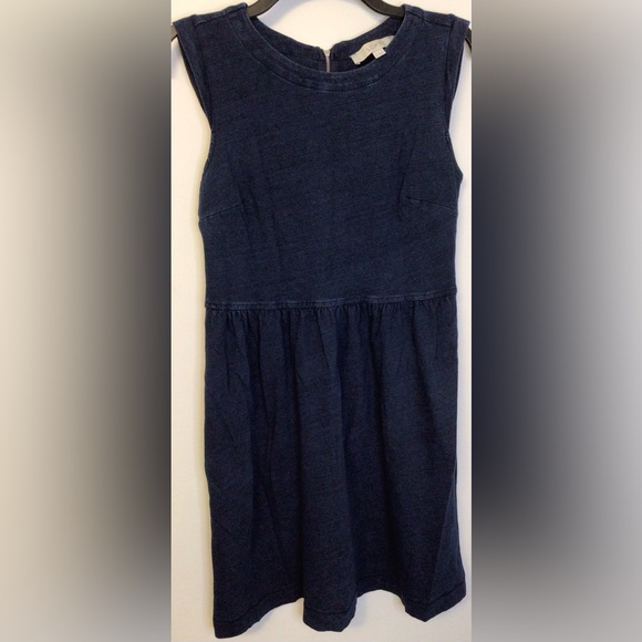 Loft sleeveless navy midi dress size 4 - Picture 2 of 4